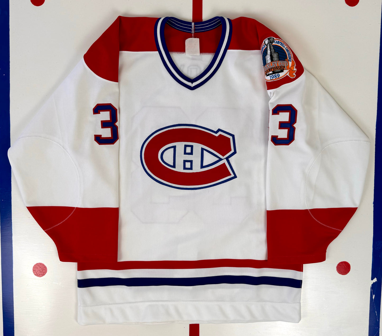 Montreal Canadiens Patrick Roy 1989 Stanley Cup Finals NHL Hockey Jersey (44/Medium)