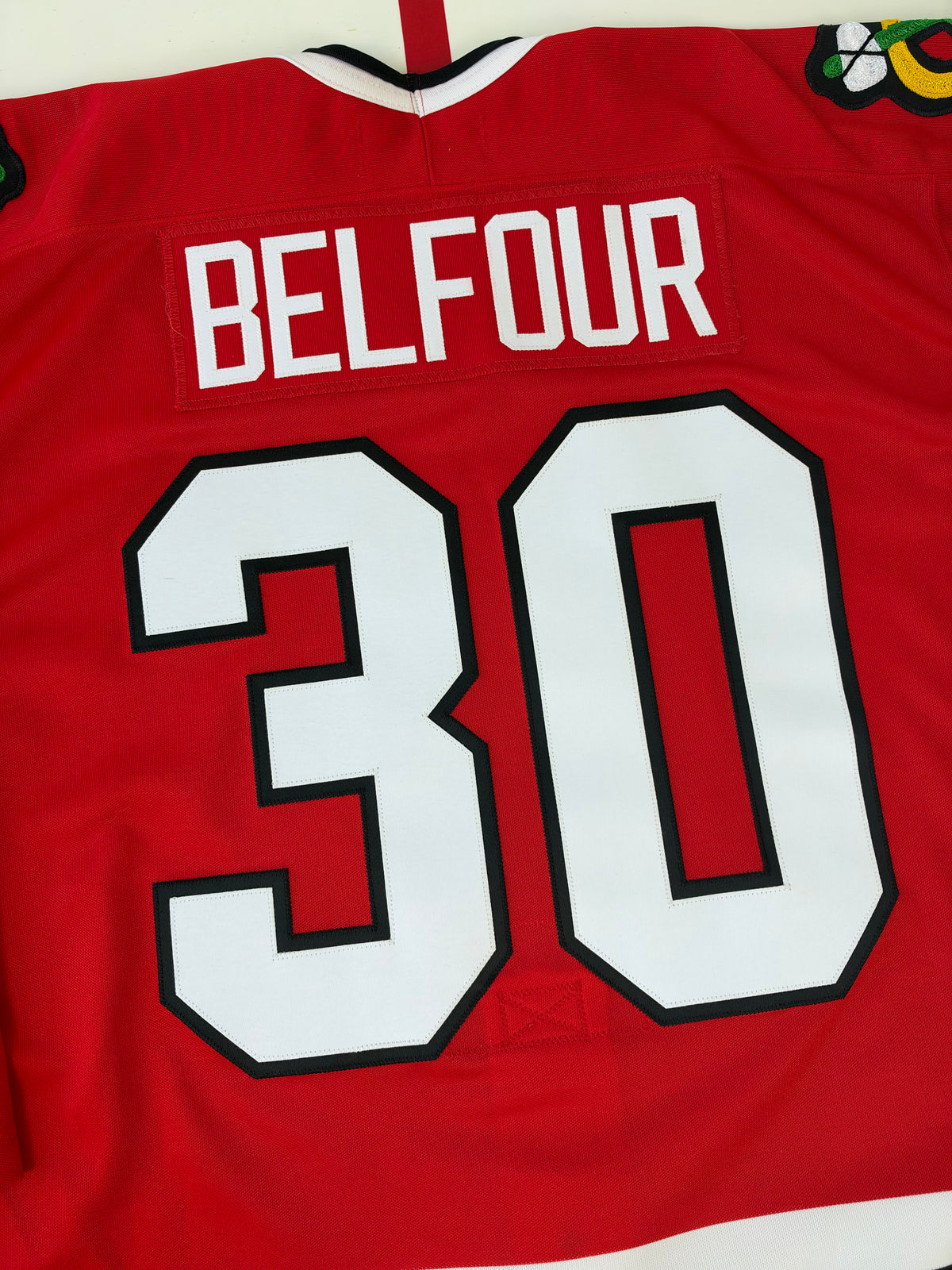 Chicago Blackhawks Ed Belfour 1992 Stanley Cup Finals NHL Hockey Jersey (48/Large)