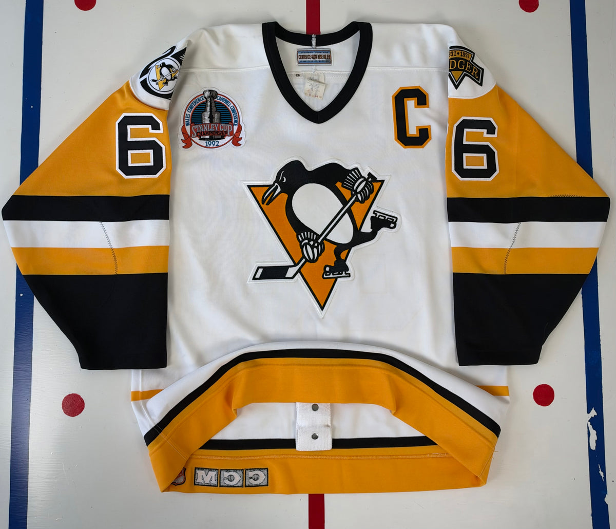 Pittsburgh Penguins Mario Lemieux 1992 Stanley Cup Finals NHL Hockey Jersey (48/Large)