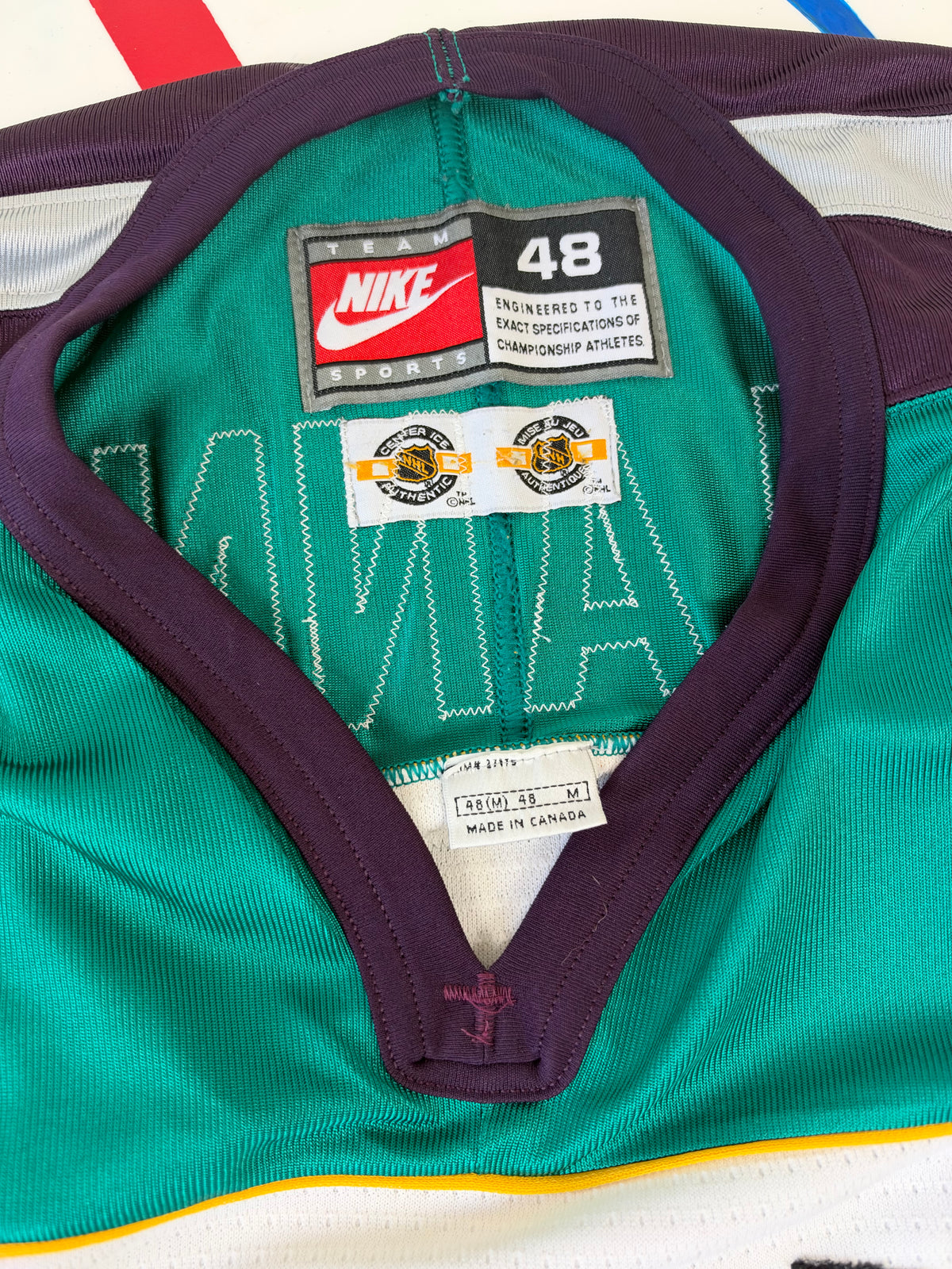 Anaheim Mighty Ducks Teemu Selanne 1997 Japan Game One NHL Hockey Jersey (48/Medium)