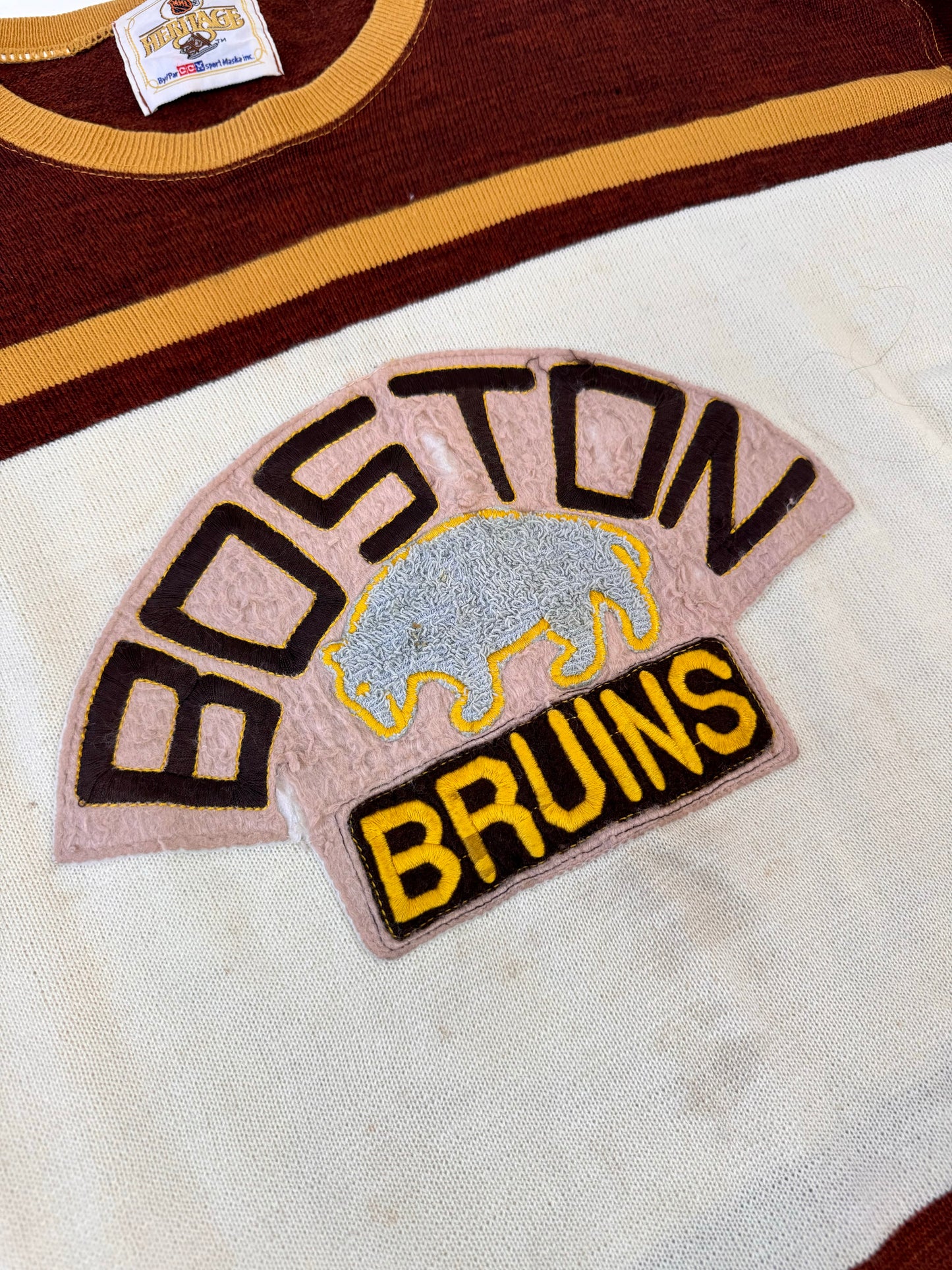 Boston Bruins 1928 Wool Sweater NHL Hockey Jersey (Large)