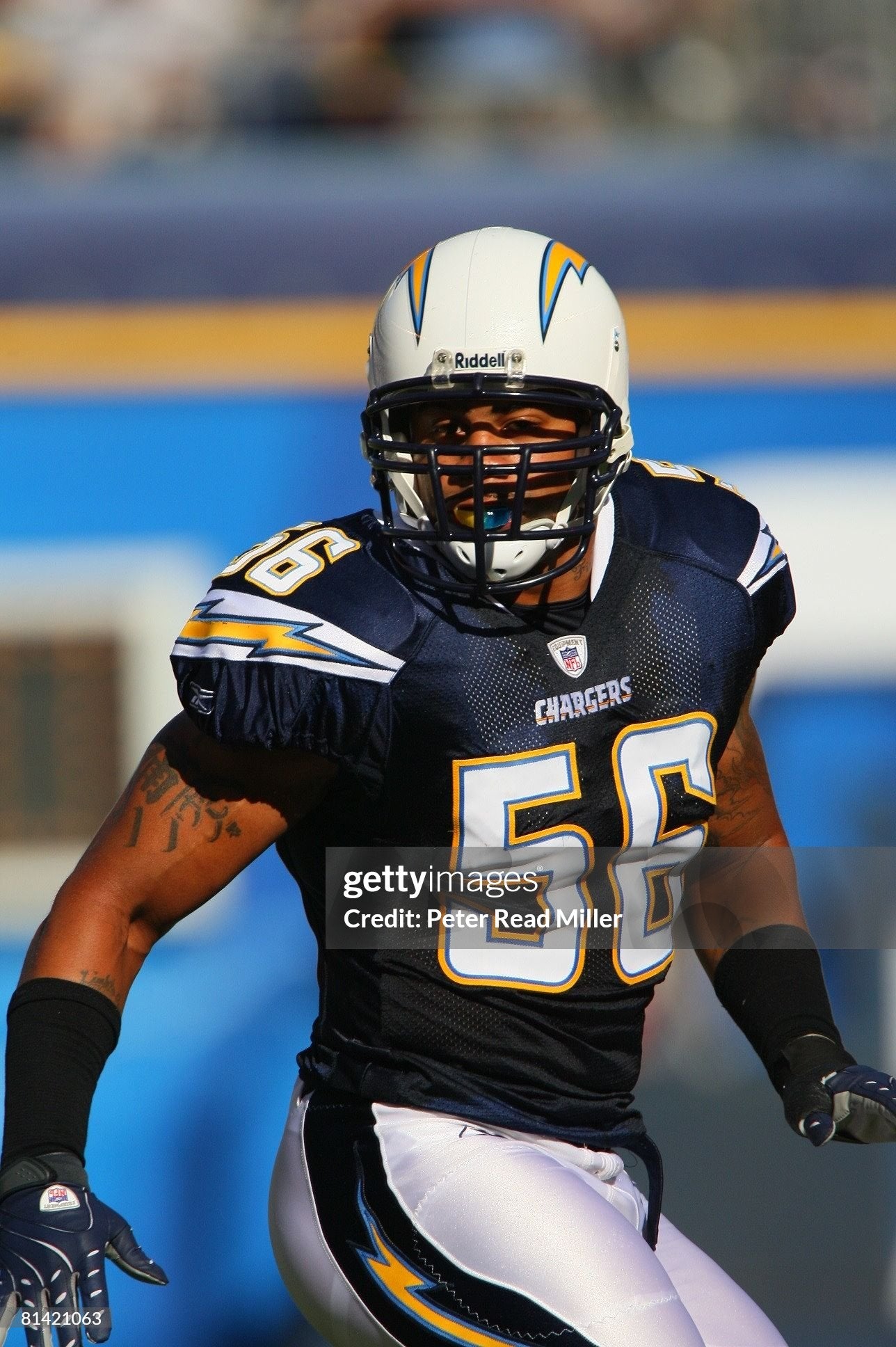 San Diego Chargers Shawne Merriman Team Issued Autographed NFL Football Jersey (44/Large)