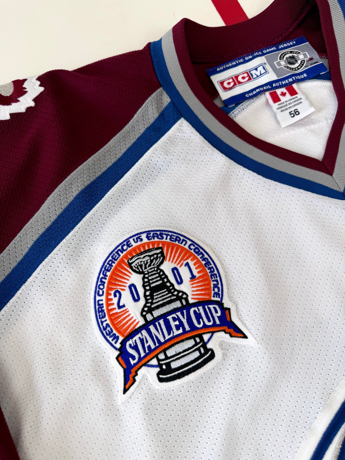 Colorado Avalanche Ray Bourque 2001 Stanley Cup Finals NHL Hockey Jersey (56/XXL)