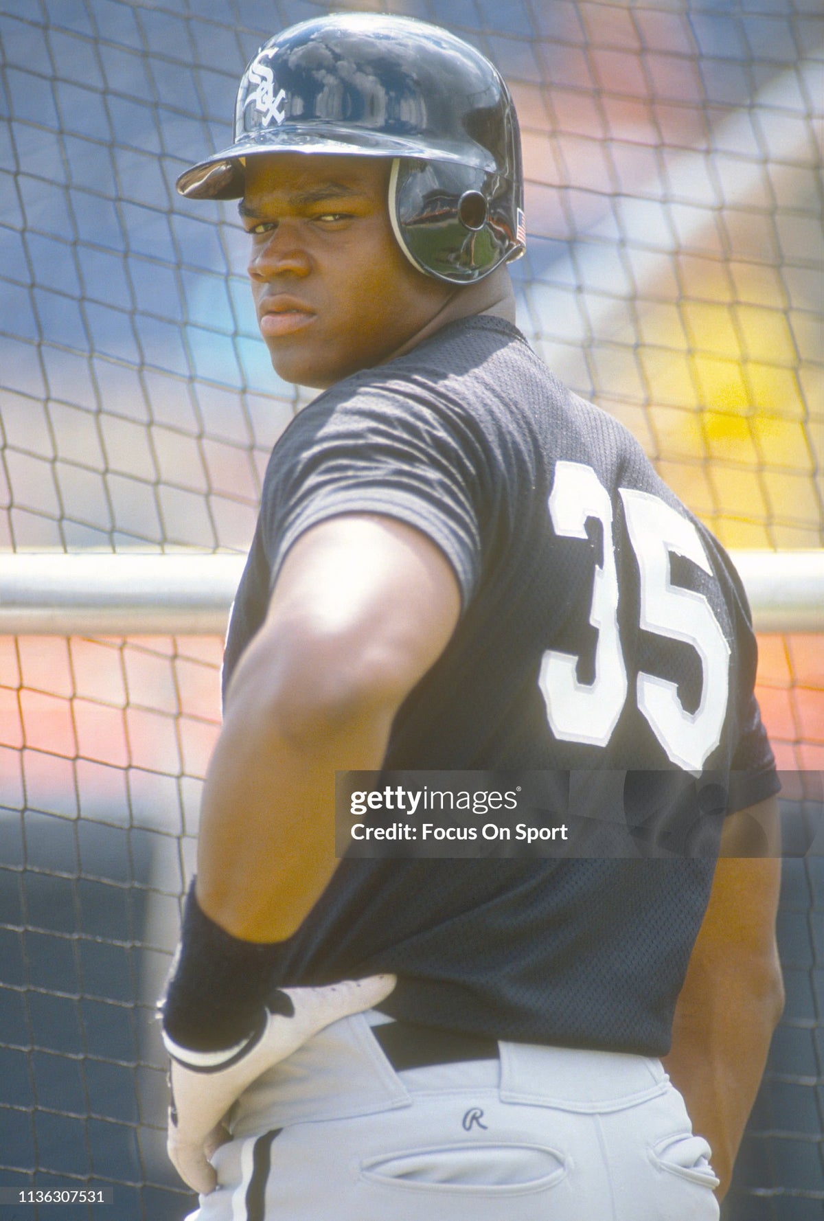 Chicago White Sox Frank Thomas 1992 Batting Practice MLB Baseball Jersey (44/Large)