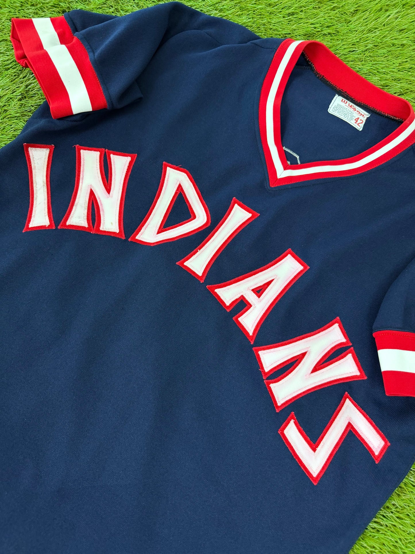 Cleveland Indians 1975-1978 MLB Baseball Jersey (42/Large)