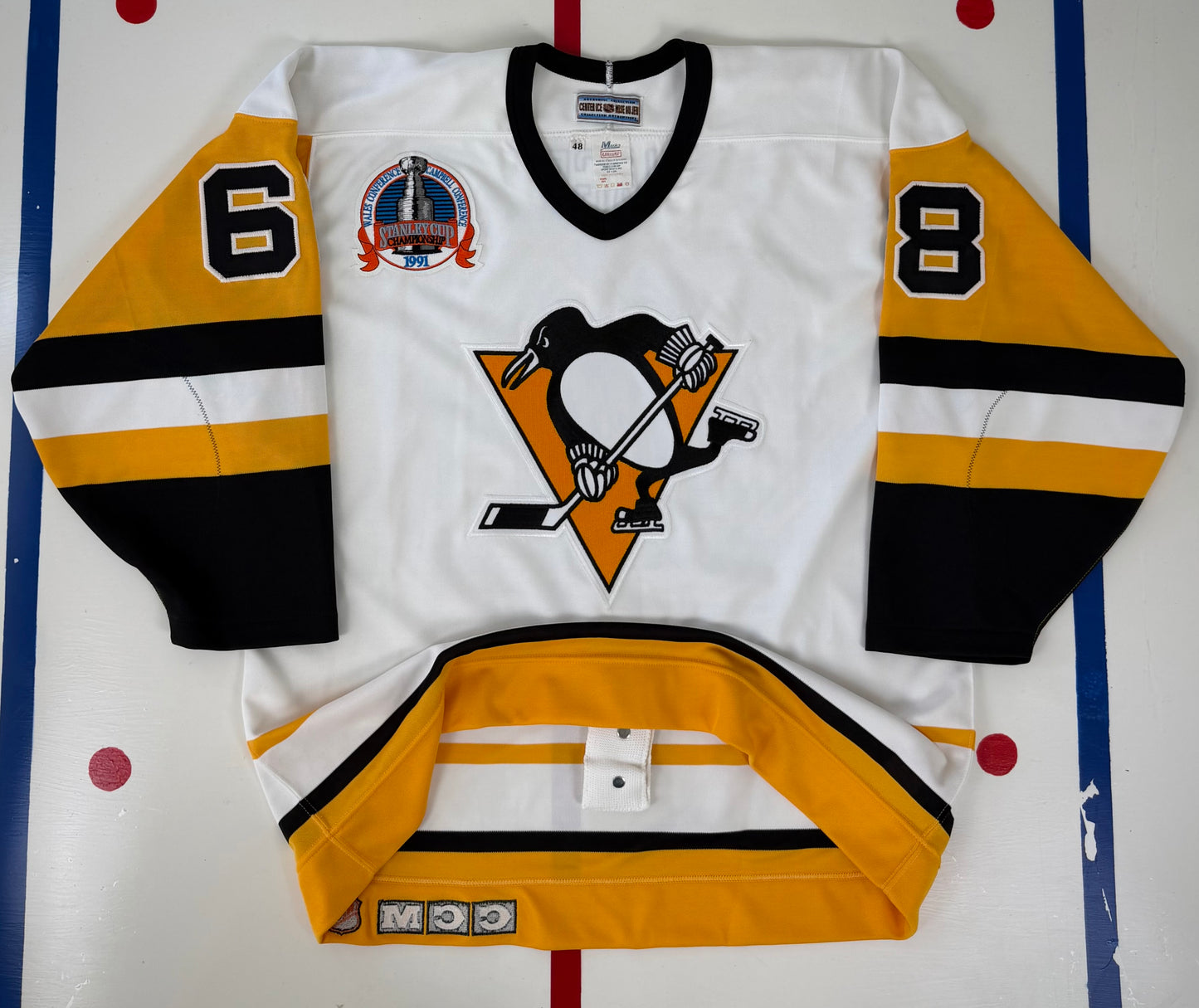 Pittsburgh Penguins Jaromir Jagr 1991 Stanley Cup Finals NHL Hockey Jersey (48/Large)