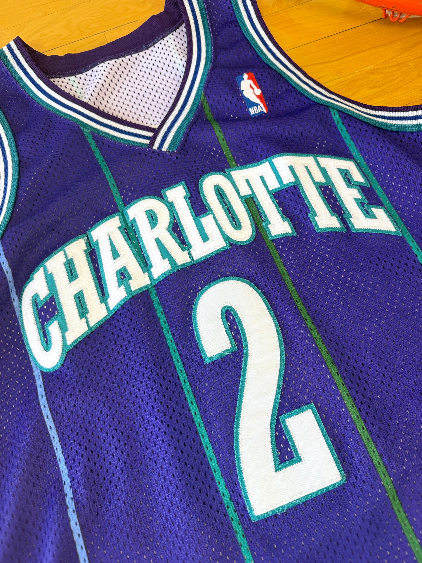 Charlotte Hornets Larry Johnson 1994-1996 NBA Basketball Jersey (40/Medium)