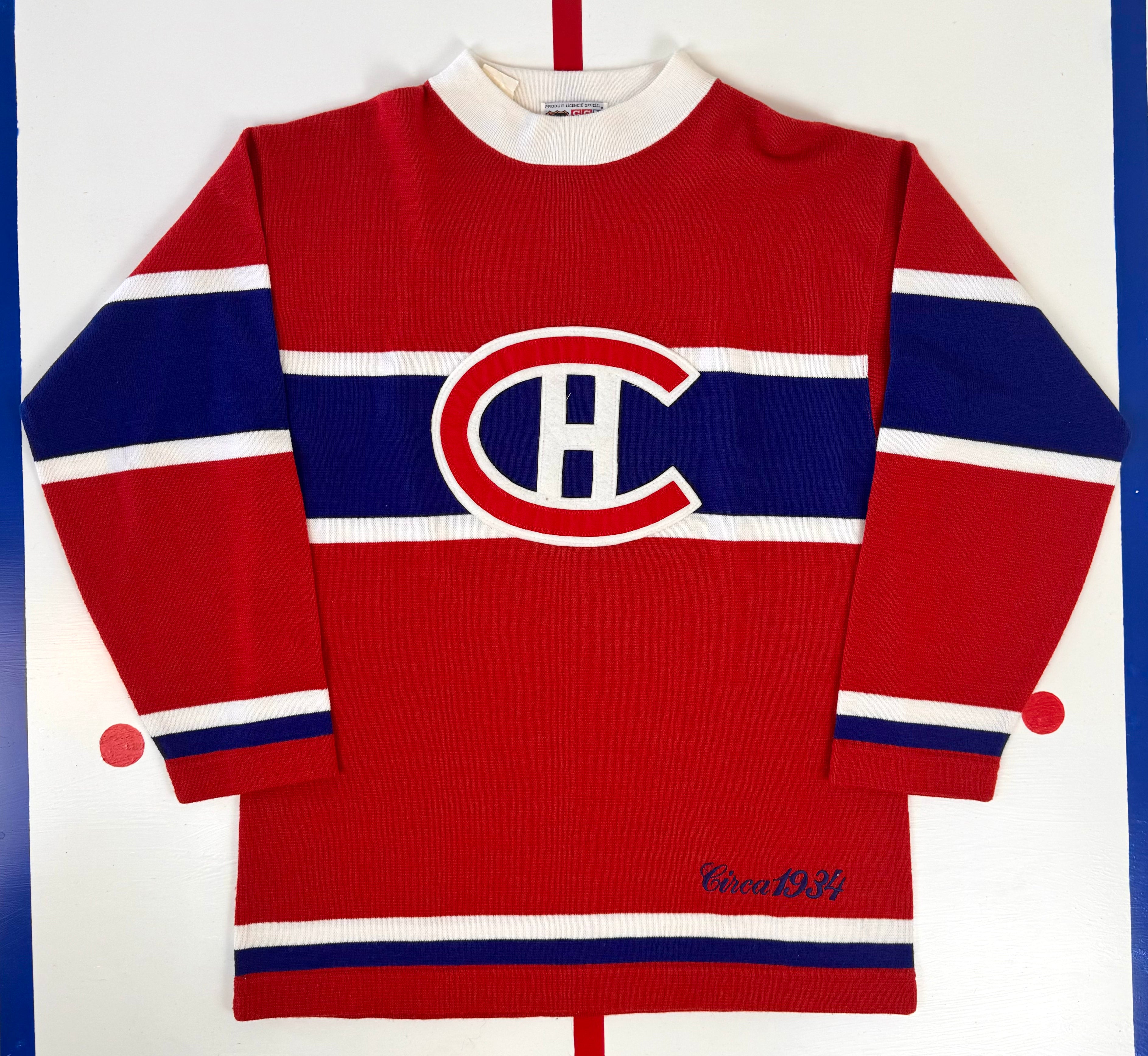 Montreal Canadiens 1934 NHL Hockey Jersey/Sweater (L/XL) – Grail Snipes