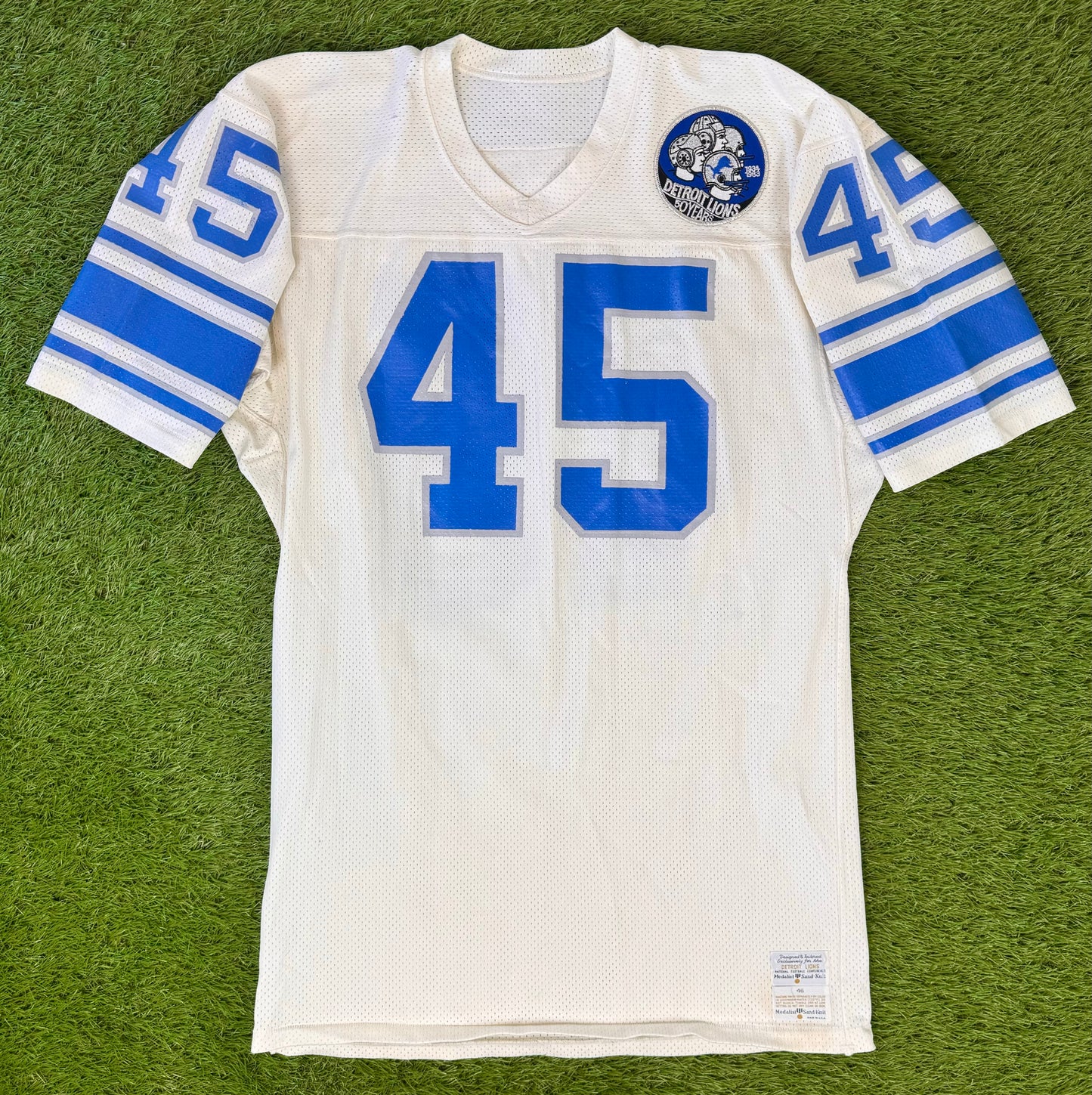 Detroit Lions 1983 Preseason Game Worn Wordord NFL Football Jersey (46/XL)