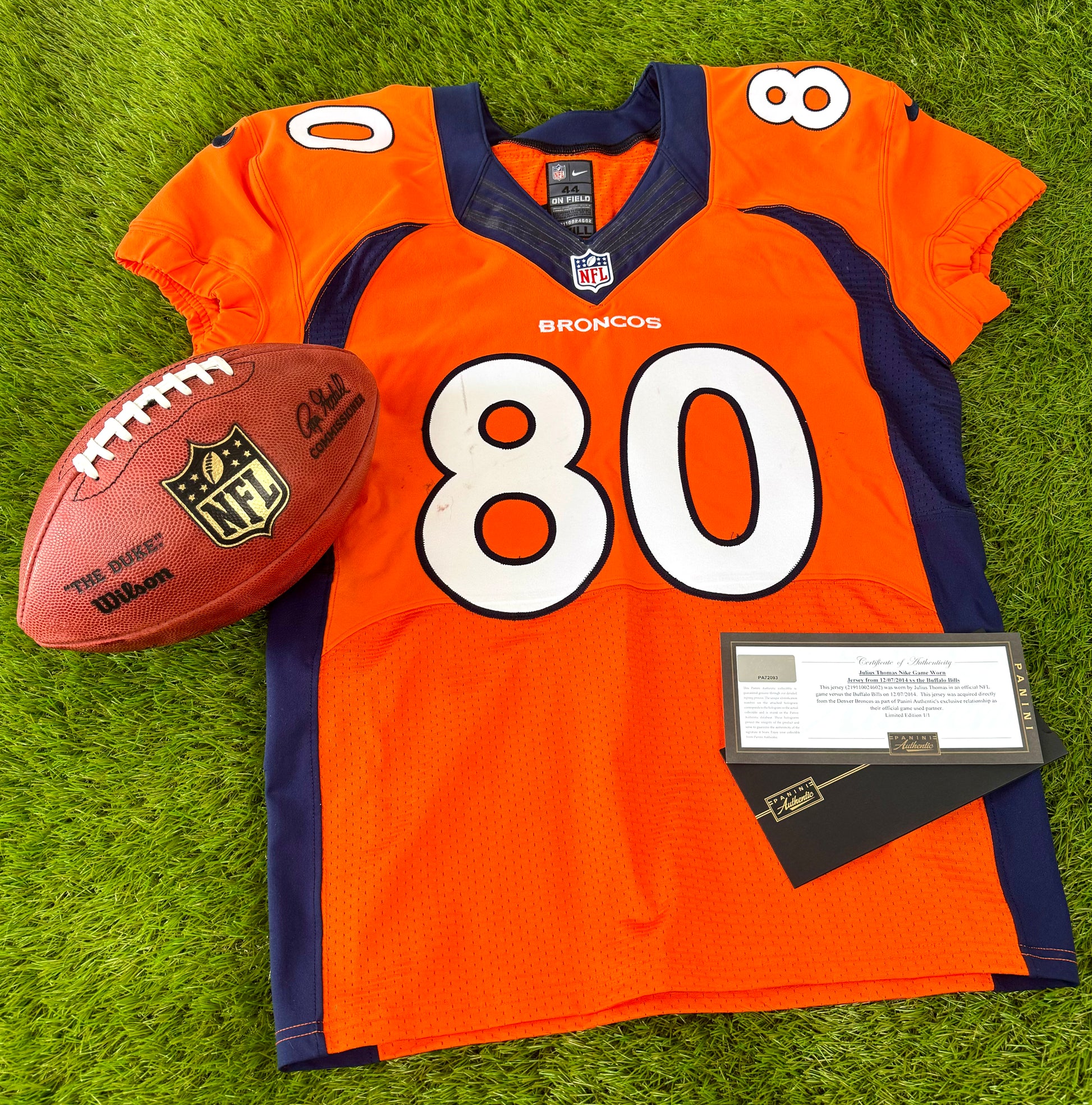 Denver Broncos Julius Thomas 2014 Game Worn NFL Football Jersey 44 La Grail Snipes