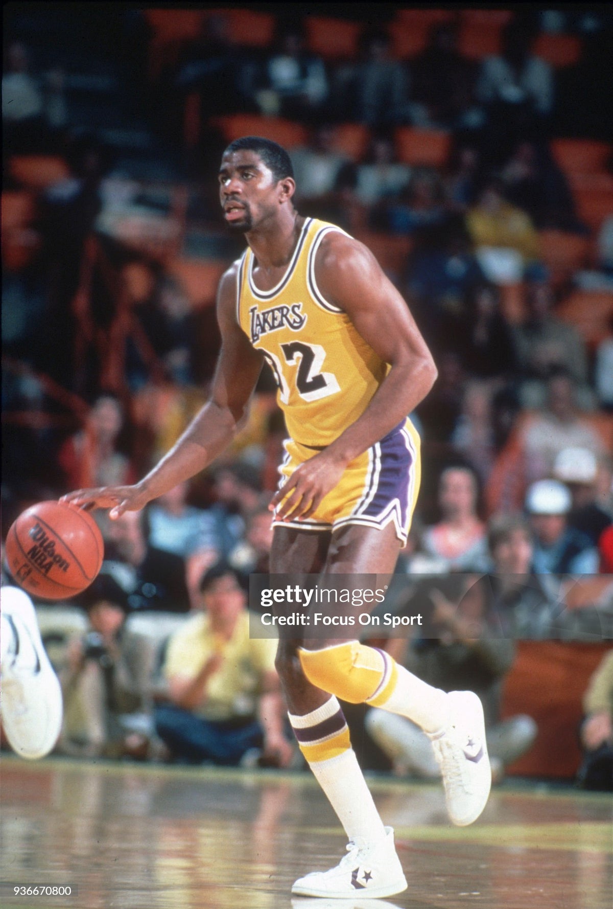 Los Angeles Lakers Magic Johnson 1985-1986 NBA Basketball Jersey (42/Large)