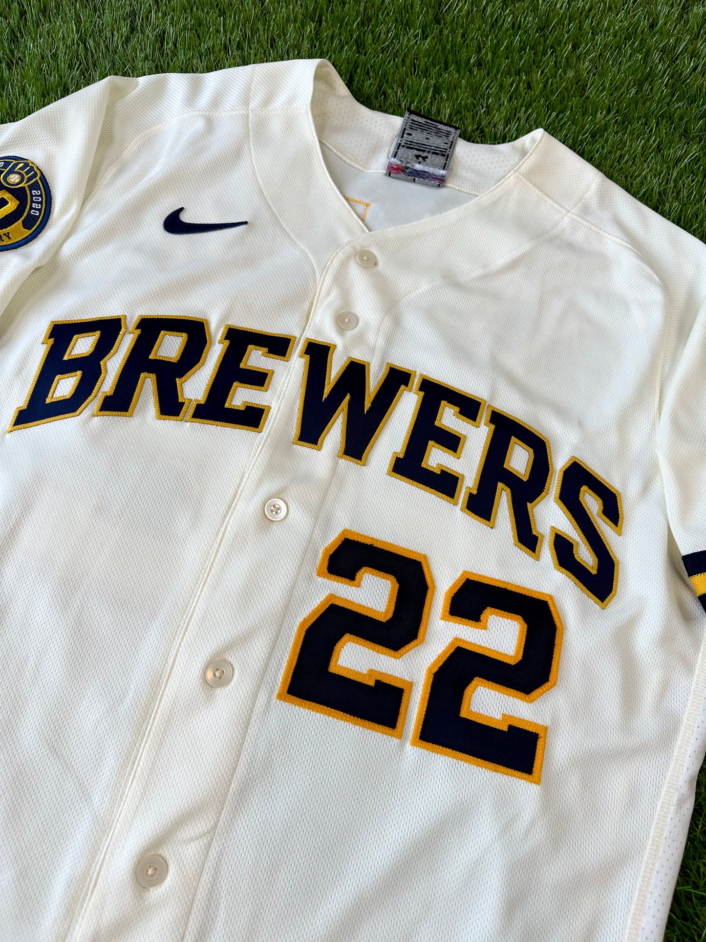Milwaukee Brewers 2020 Christian Yelich MLB Baseball Jersey (44/Large)