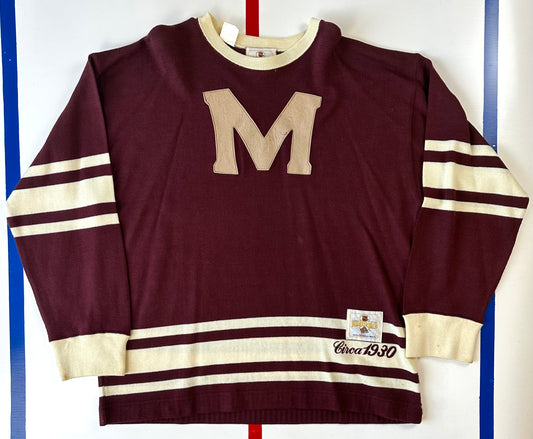 Montreal Maroons 1930 Wool Sweater NHL Hockey Jersey (XL)