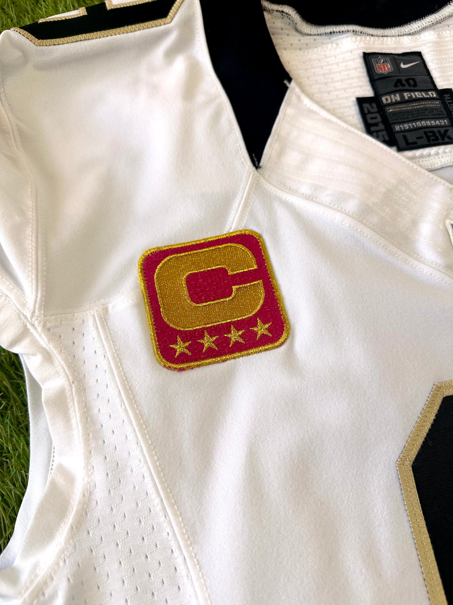 Drew brees nike jersey with captains patch sales