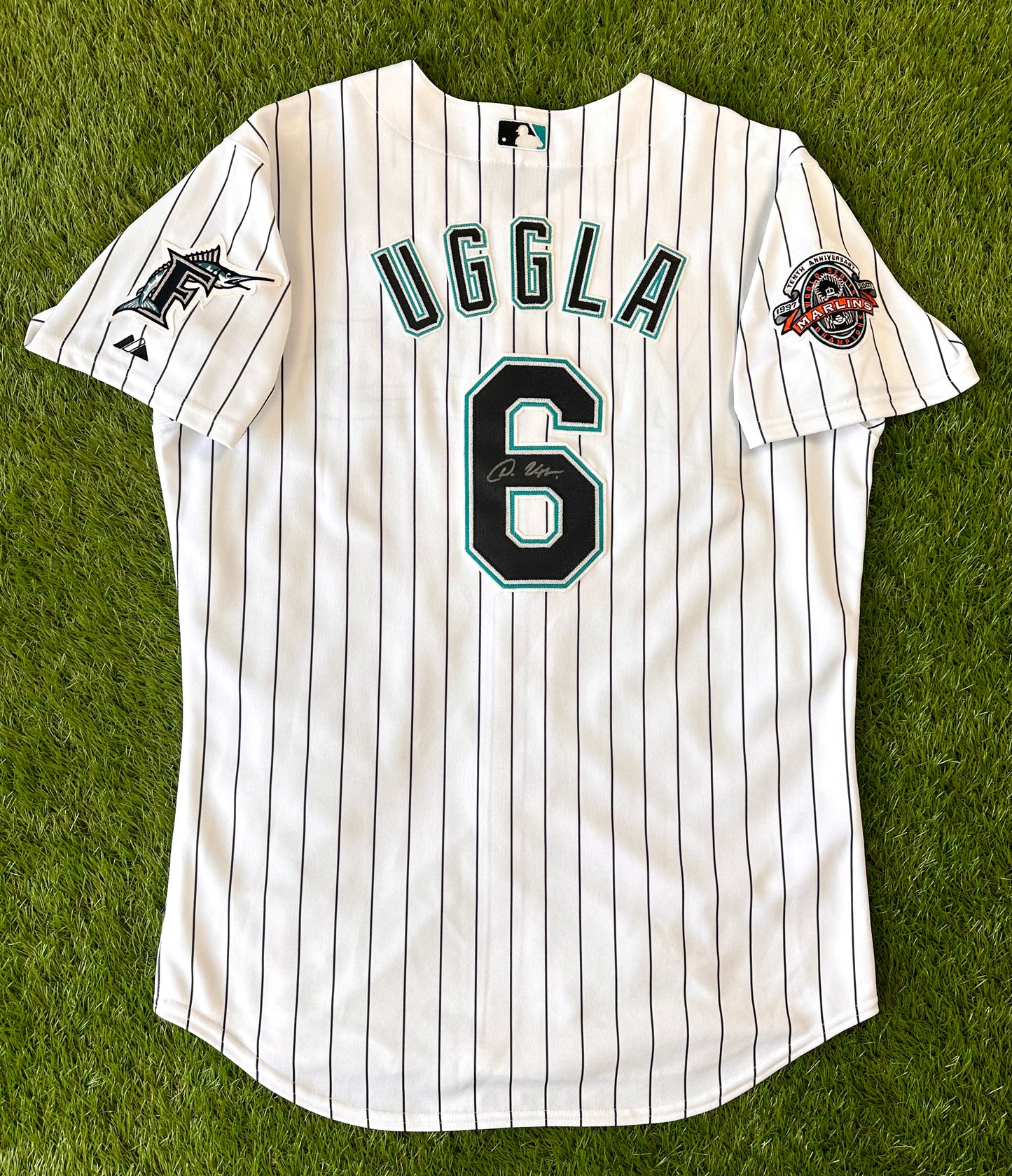 Dan Uggla Florida Marlins Grey Road Jersey w/ Team Patch Men's (S-3XL)