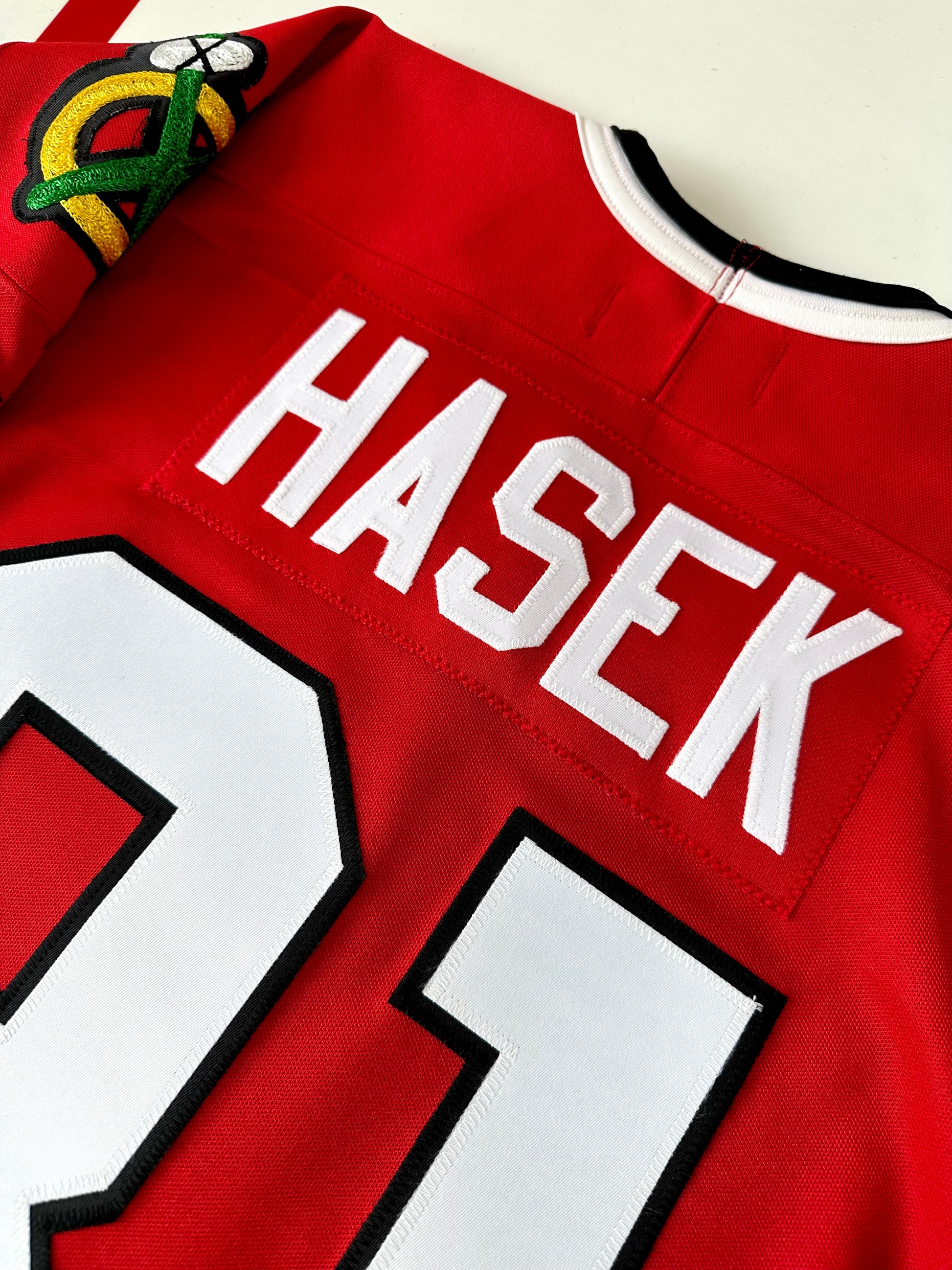 Dominik Hasek Chicago Blackhawks Signed Dated 1st Game Jersey 34