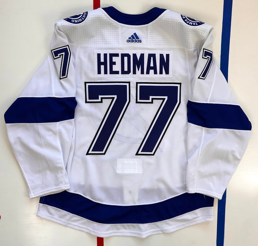 Victor Hedman Tampa Bay Lightning Autographed adidas Blue Authentic Jersey  with 2021 Stanley Cup Final Patch