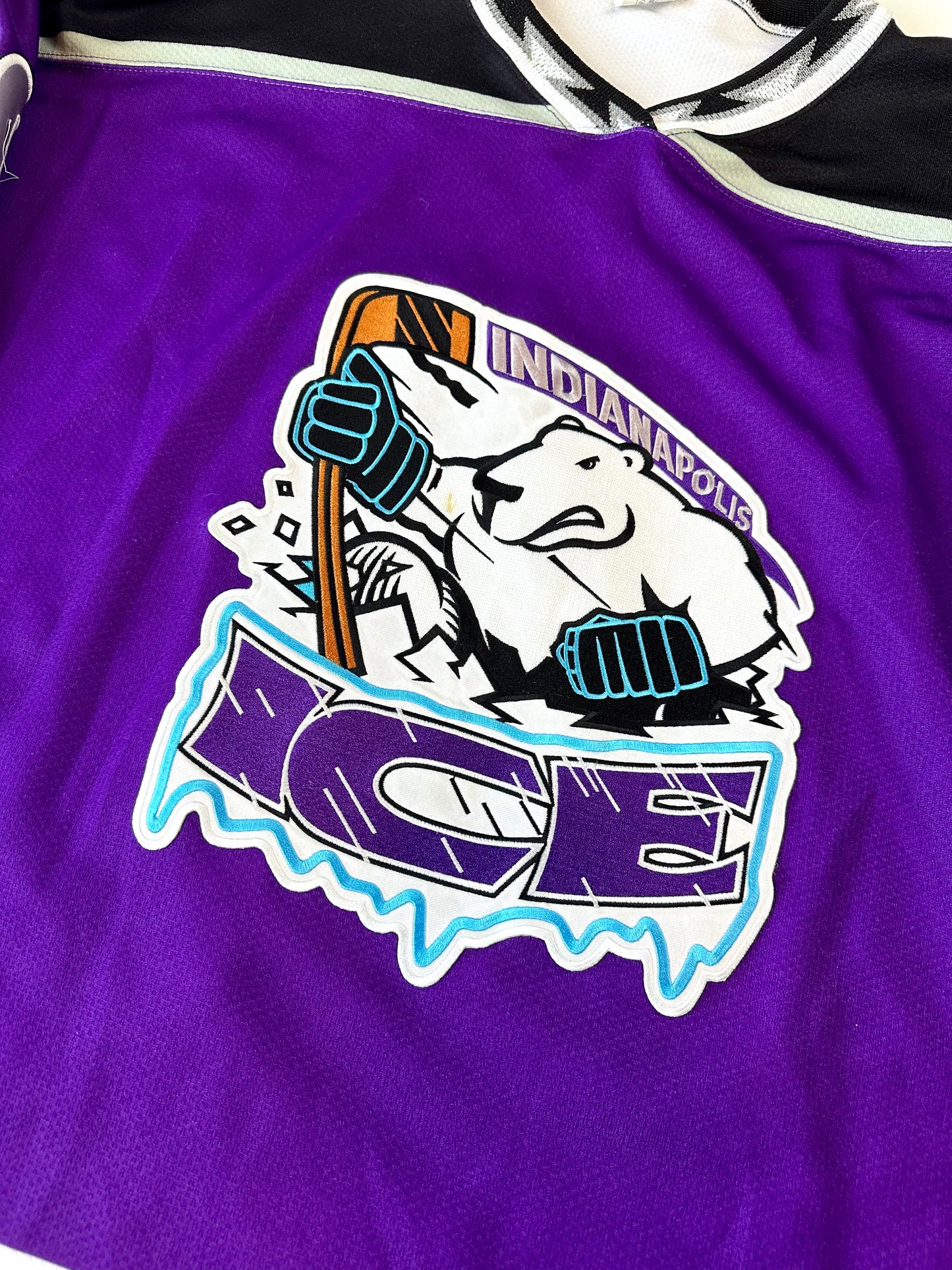 Indianapolis Ice 2000-2001 Lubos Krajcovic Game Worn Alternate CHL Hockey Jersey (XXL)