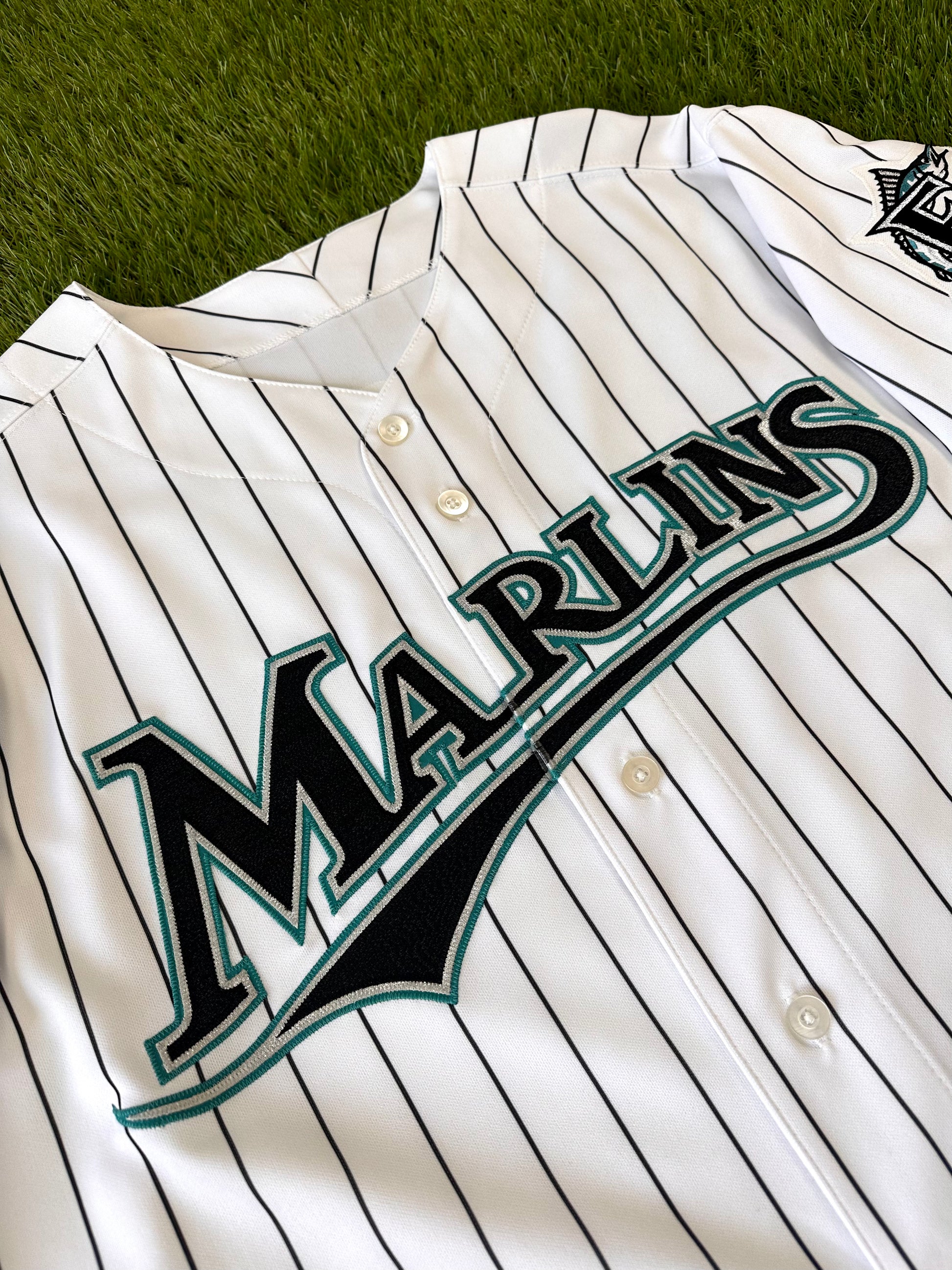 Mens MLB Miami Marlins Authentic On Field Flex Base Jersey - Road Gray