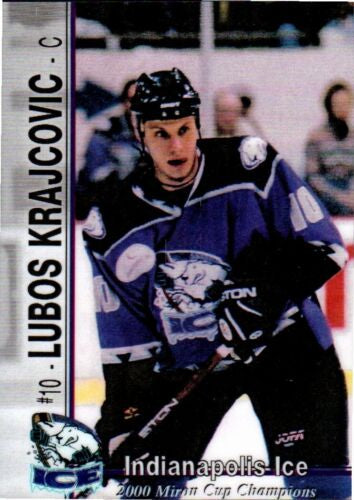 Indianapolis Ice 2000-2001 Lubos Krajcovic Game Worn Alternate CHL Hockey Jersey (XXL)