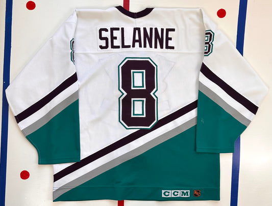 VINTAGE AUTHENTIC TEEMU SELANNE WINNIPEG JETS JERSEY XL HOCKEY 26x28.5 CCM  KOHO