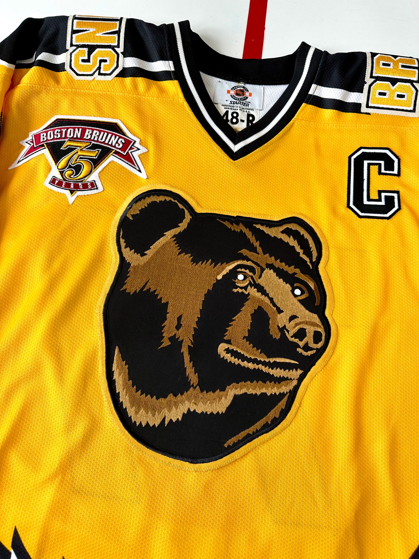 Boston Bruins 1998-1999 Ray Bourque “Pooh Bear” NHL Hockey Jersey (48/Large)