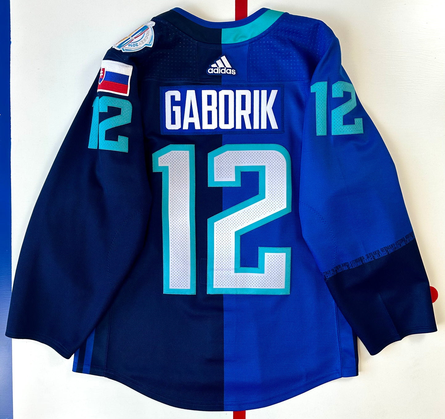 Marian Gaborik 2016 World Cup of Hockey Team Europe Slovakia Hockey Jersey (46/Small)