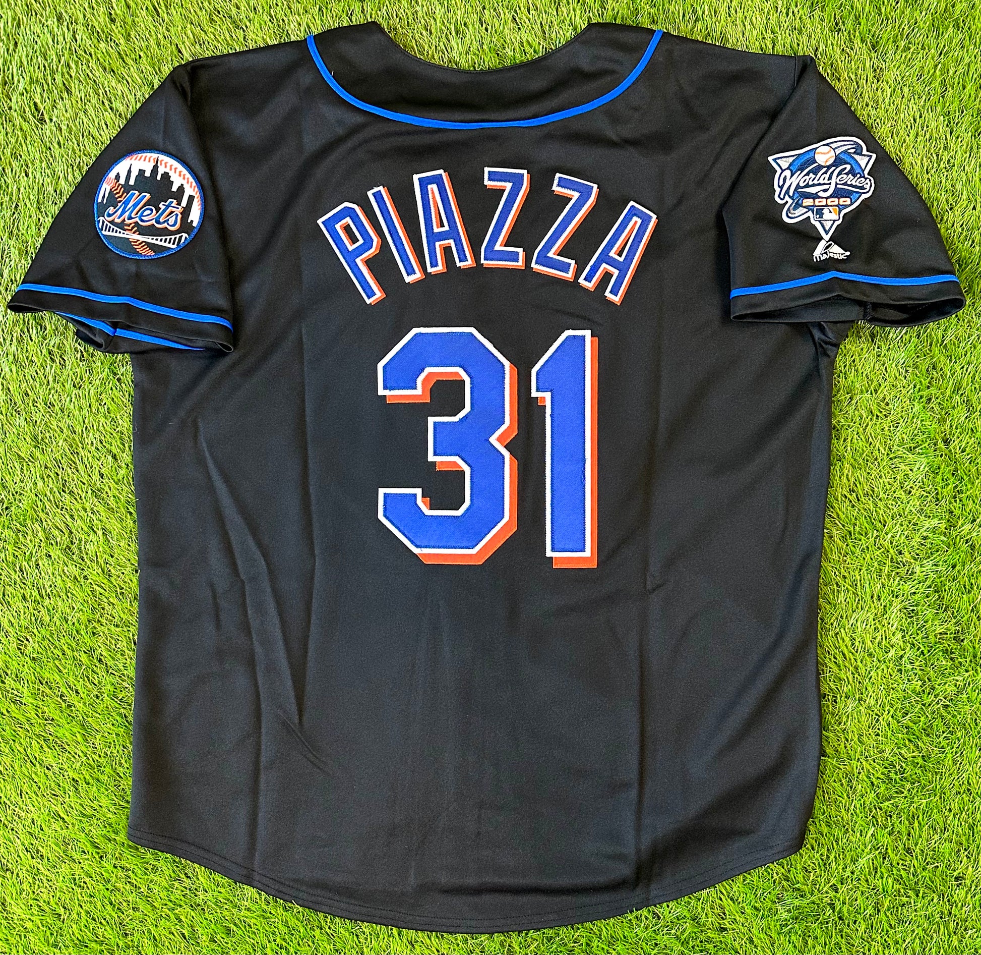 New York Mets #31 Mike Piazza Mlb Golden Brandedition Black Jersey