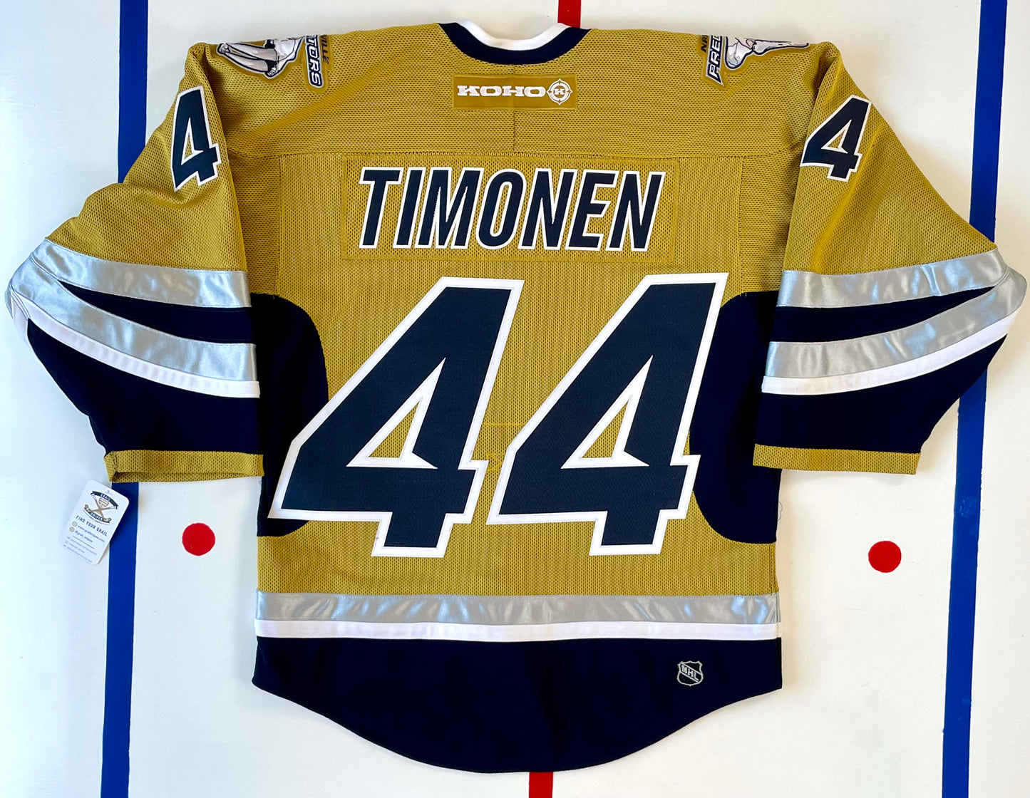 Nashville Predators 2003-04 Kimmo Timonen “Mustard Cat” Hockey Jersey (46/Small)