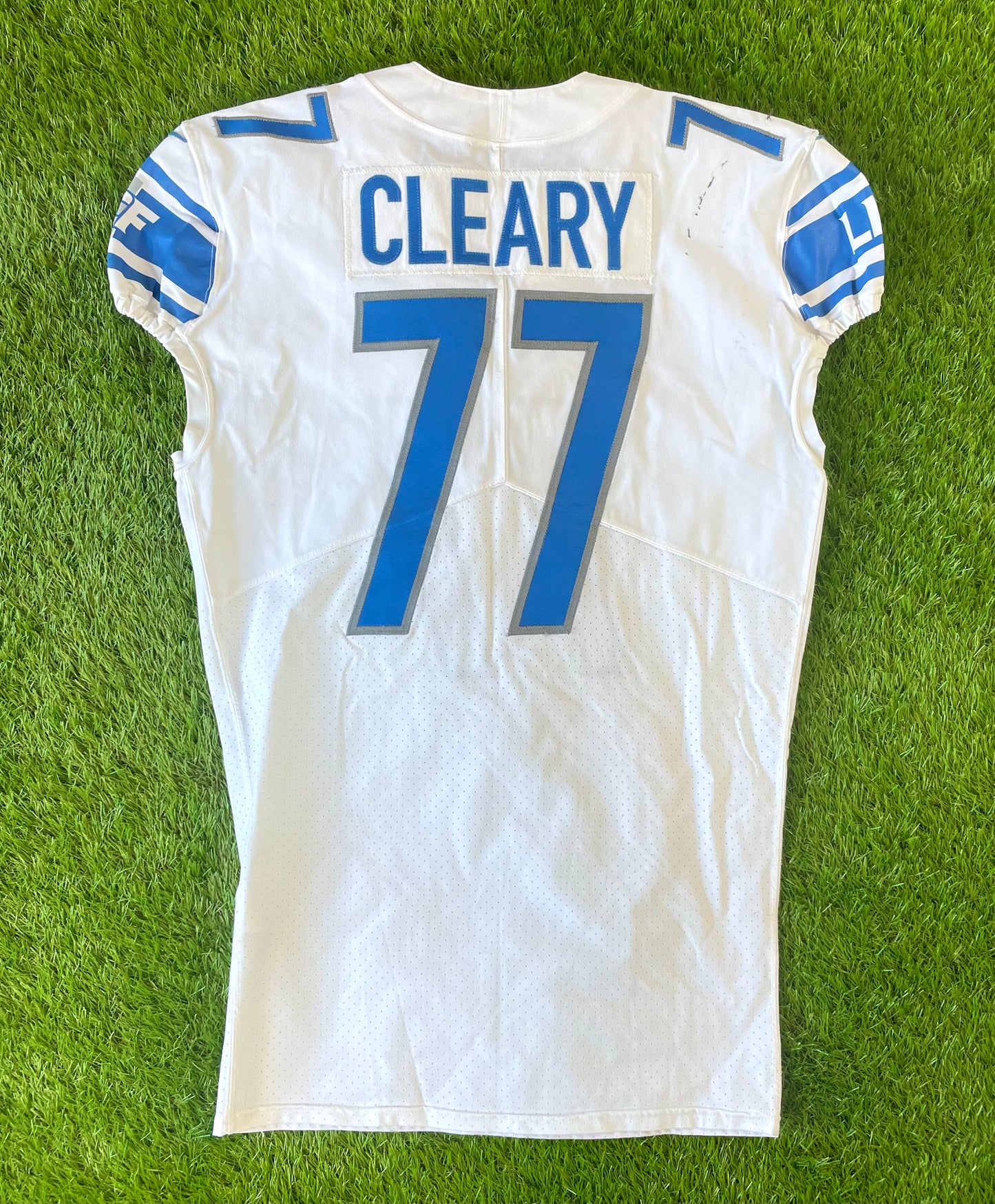 Detroit Lions 2017 Emmett Cleary Game Worn Football Jersey (46/XL)