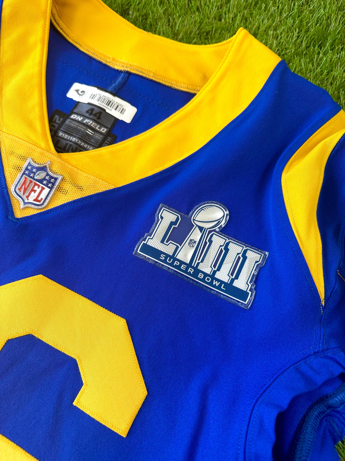LA Rams Matt Longacre Super Bowl LIII Game Worn NFL Football Jersey (44/Large)