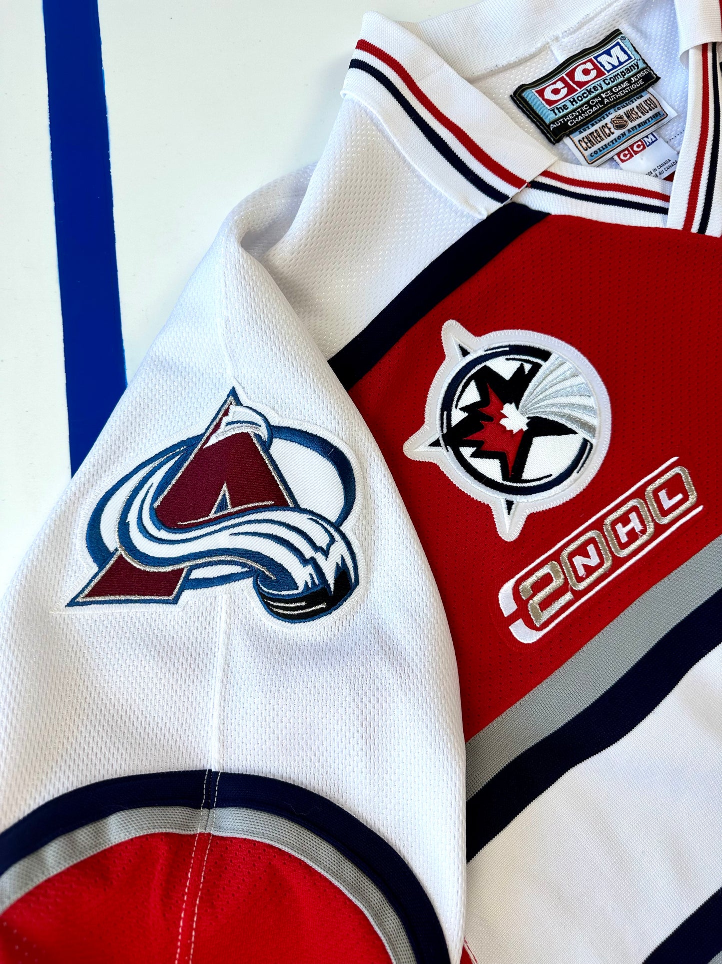 Peter Forsberg Team World 2000 NHL All-Star Game Colorado Avalanche Sweden Hockey Jersey (48/Large)