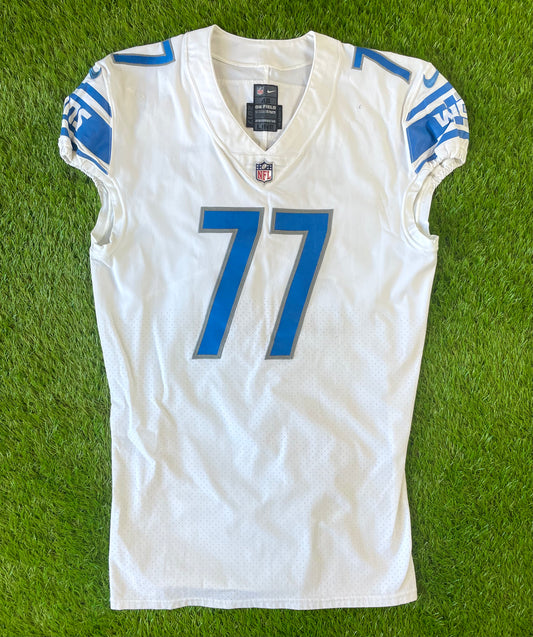 Detroit Lions 2017 Emmett Cleary Game Worn Football Jersey (46/XL)