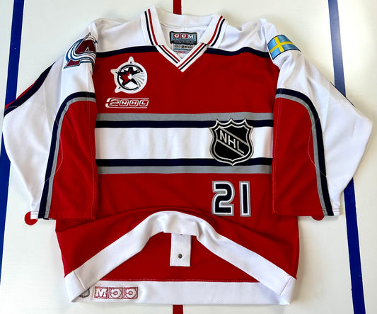 Peter Forsberg Team World 2000 NHL All-Star Game Colorado Avalanche Sweden Hockey Jersey (48/Large)
