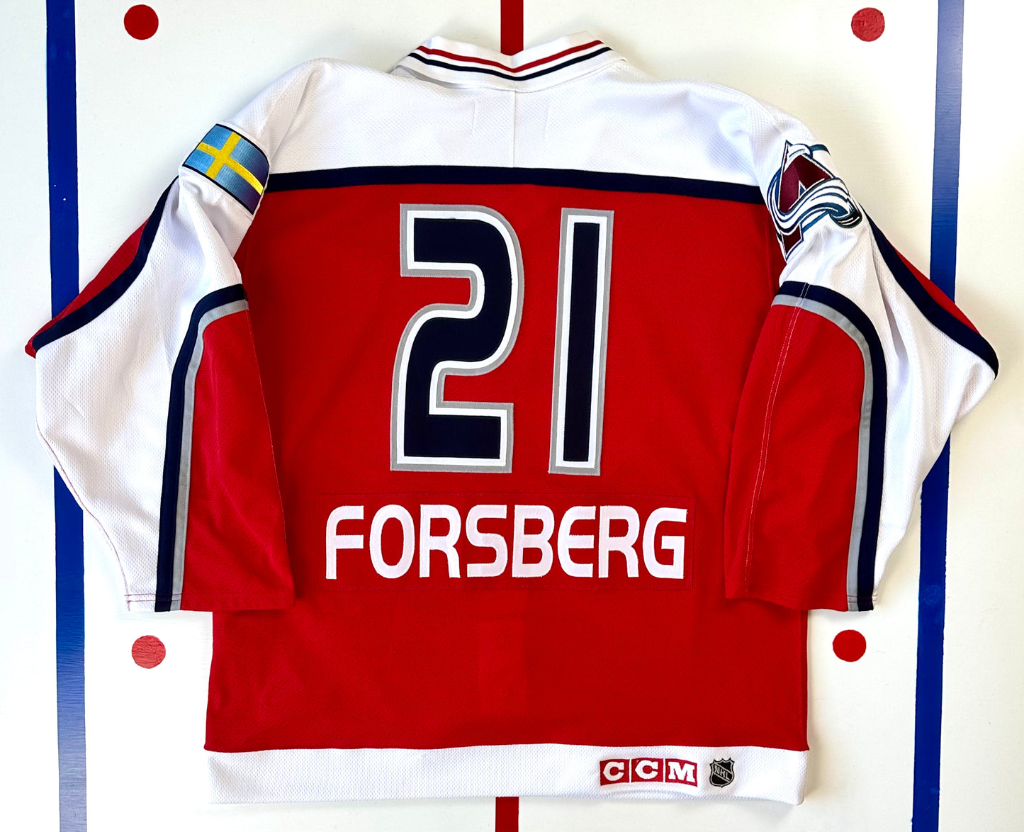 Peter Forsberg Team World 2000 NHL All-Star Game Colorado Avalanche Sweden Hockey Jersey (48/Large)