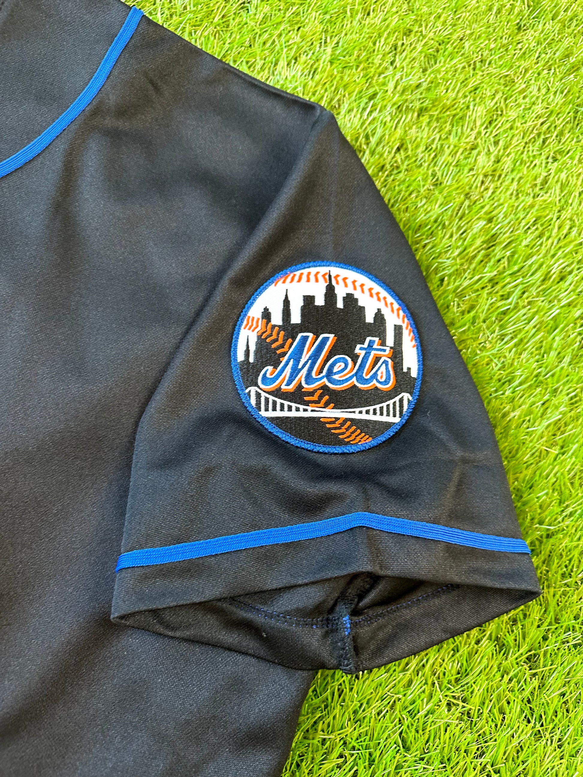 Vintage New York Mets Mike Piazza Baseball Jersey Black Mens Size 3X Sewn